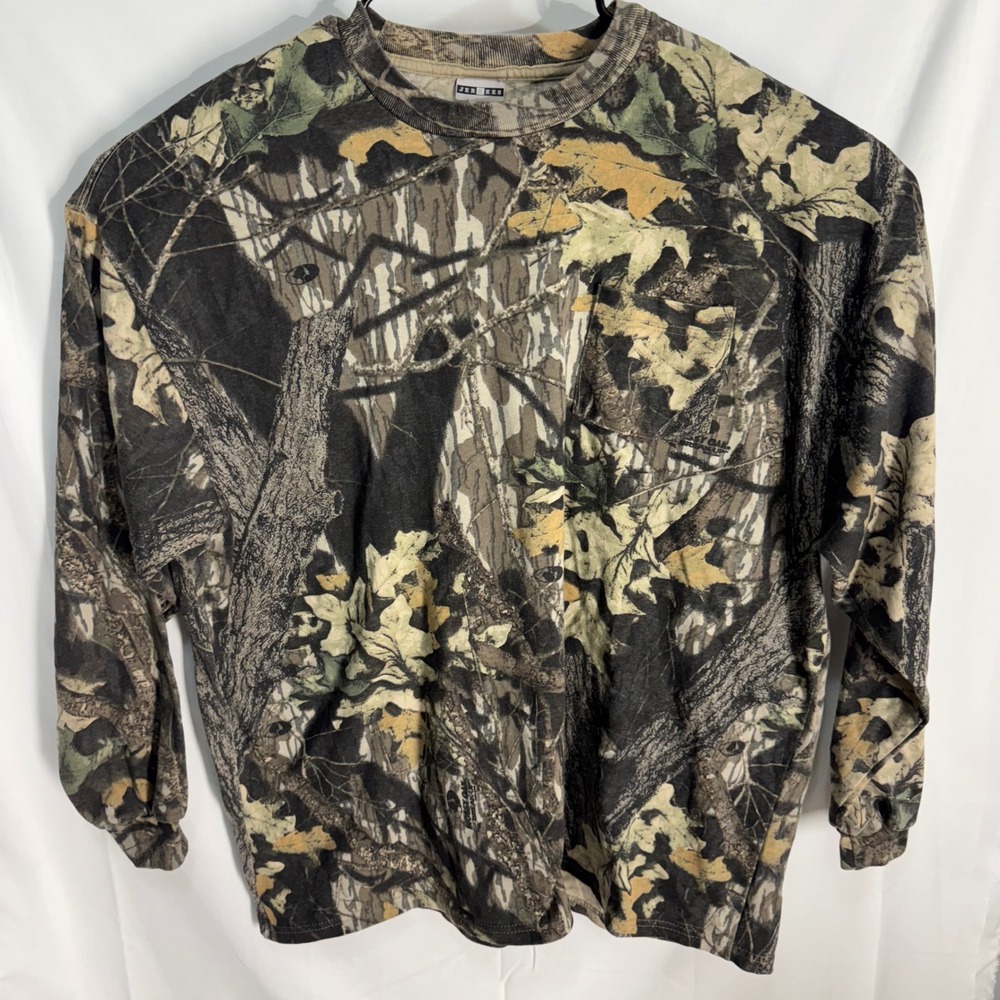 Jerzees Long Sleeve Shirt Mens XL Mossy Oak‎ Break-Up Camo Outdoors VTG Vintage